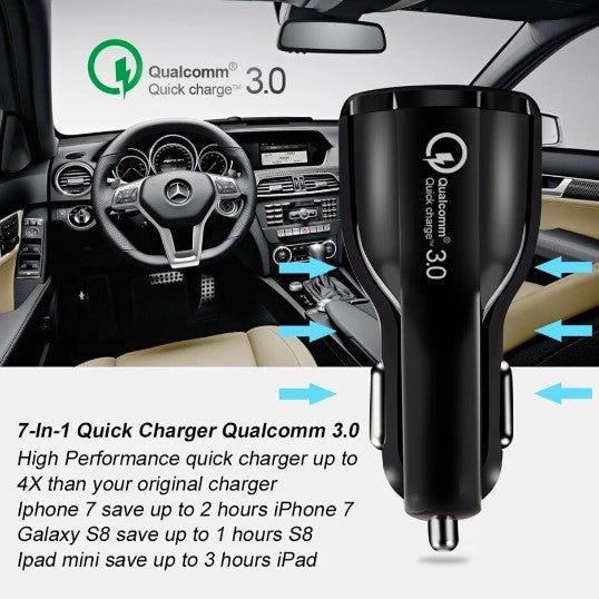 3 Port USB PD Quick Fast Car Charger QC3.0 Adapter Cigarette Lighter Socket - Office Catch