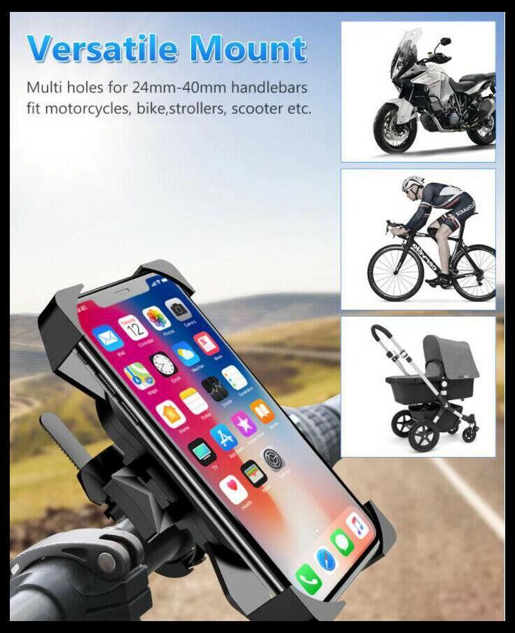 360° Rotation Phone Holde Motorcycle Bike Handlebar GPS Mount Pram Cradle - Office Catch