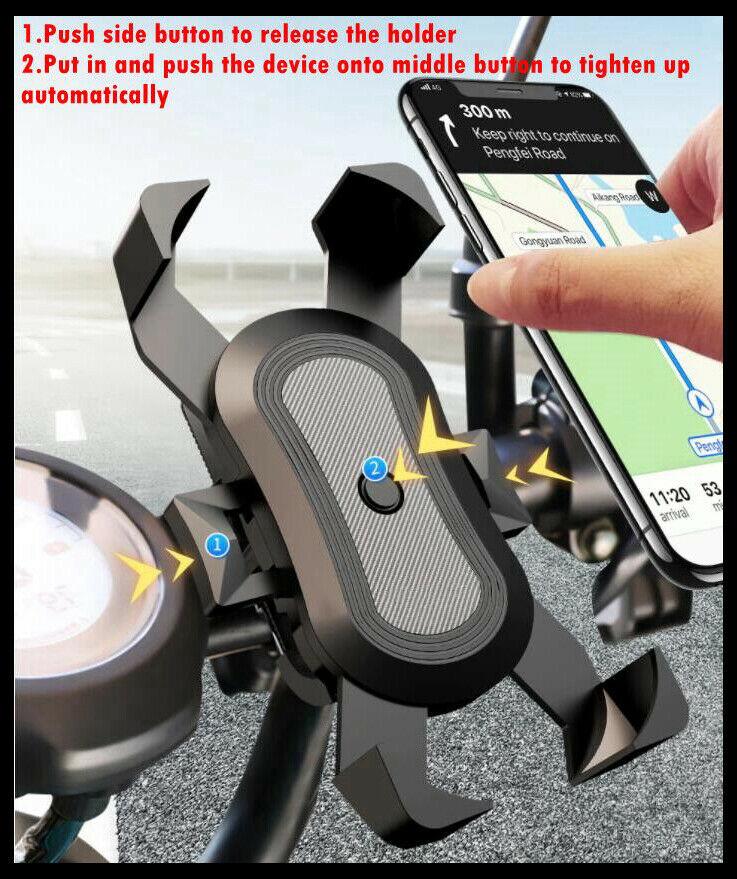 360° Rotation Phone Holde Motorcycle Bike Handlebar GPS Mount Pram Cradle - Office Catch