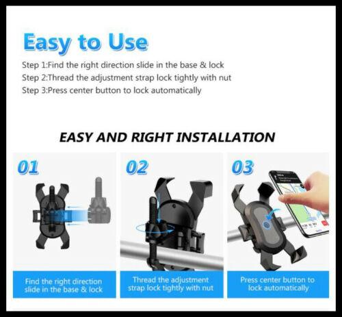 360° Rotation Phone Holde Motorcycle Bike Handlebar GPS Mount Pram Cradle - Office Catch