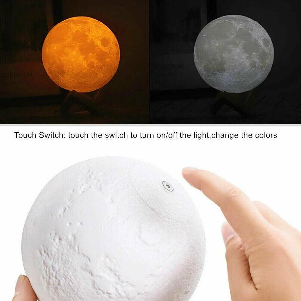 3D Moon Shaped USB LED Lamp Night Light Touch Sensor - Office Catch