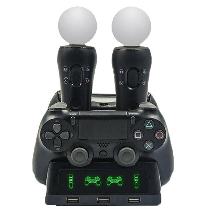 4 in 1 Controller Charging Stand for Playstation PS4 PSVR VR Move Quad - Office Catch