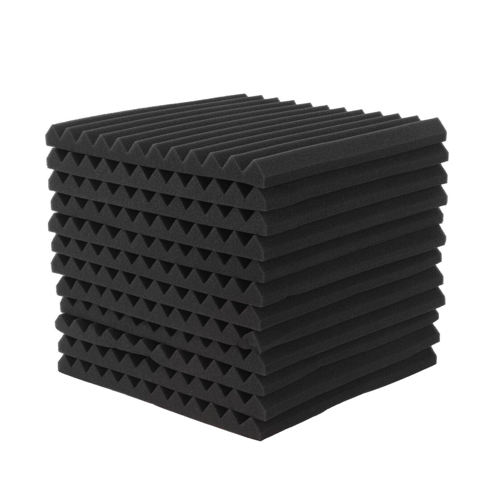 48 Pack | Studio Acoustic Foam Sound Absorbtion Proofing Panels Tiles Wedge | 30*30*2.5cm - Office Catch