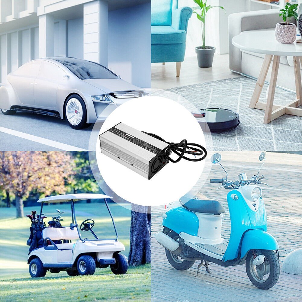 48V/6A Golf Cart Charger For EZ-GO TXT Club Battery Snap Head w/ 3Pin Plug Tool - Office Catch