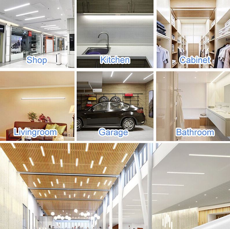 4FT 1200mm Slim LED Wide Batten Tube Light Ceiling Strip Bar Light Daylight | 10 Pack - Office Catch