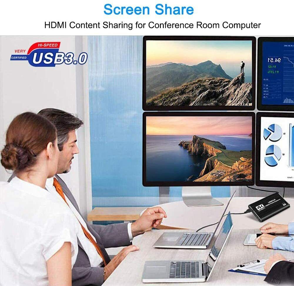 4K 1080P Audio Video Capture Card HDMI to USB 3.0 Game Capture Card For PS4/PC - Office Catch