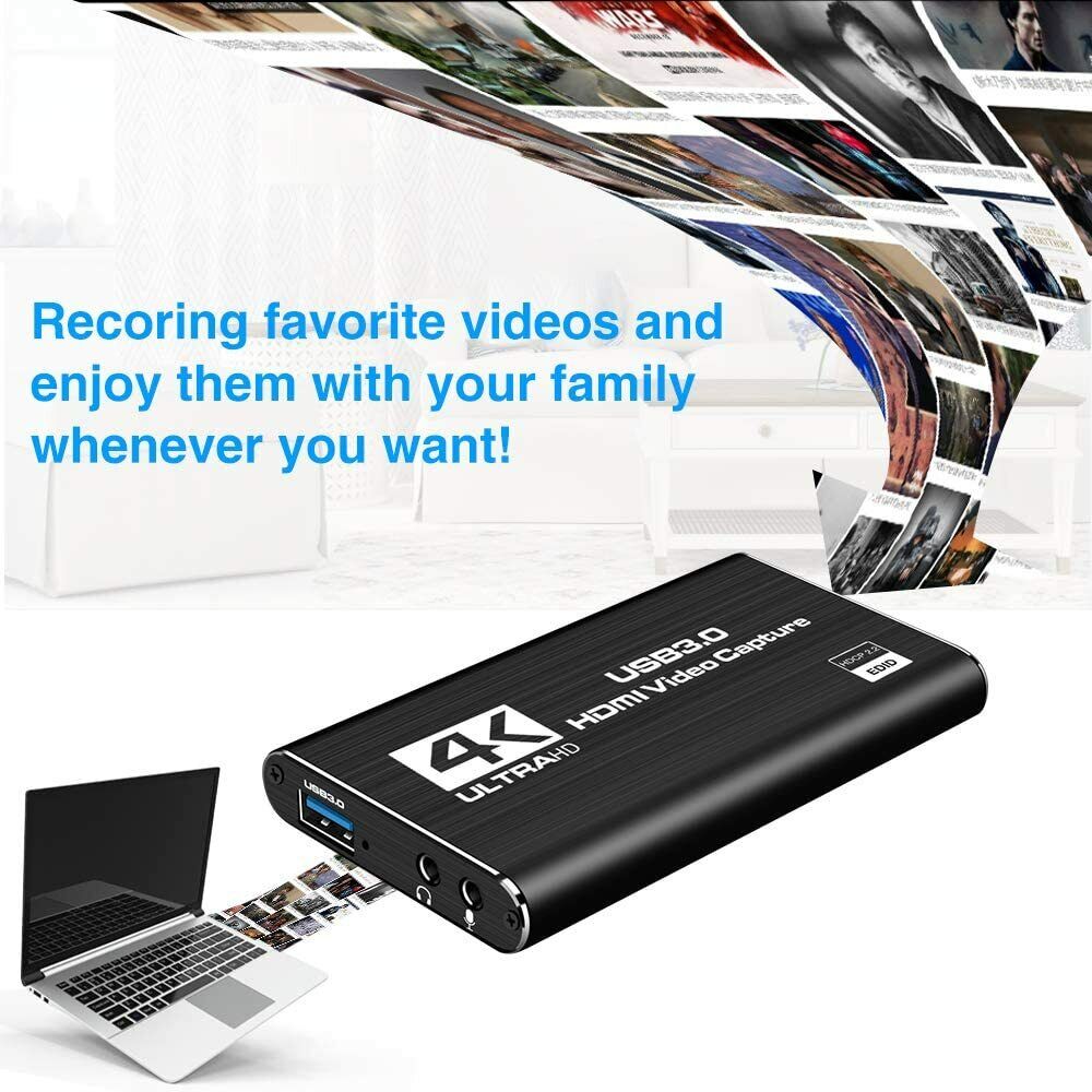 4K 1080P Audio Video Capture Card HDMI to USB 3.0 Game Capture Card For PS4/PC - Office Catch