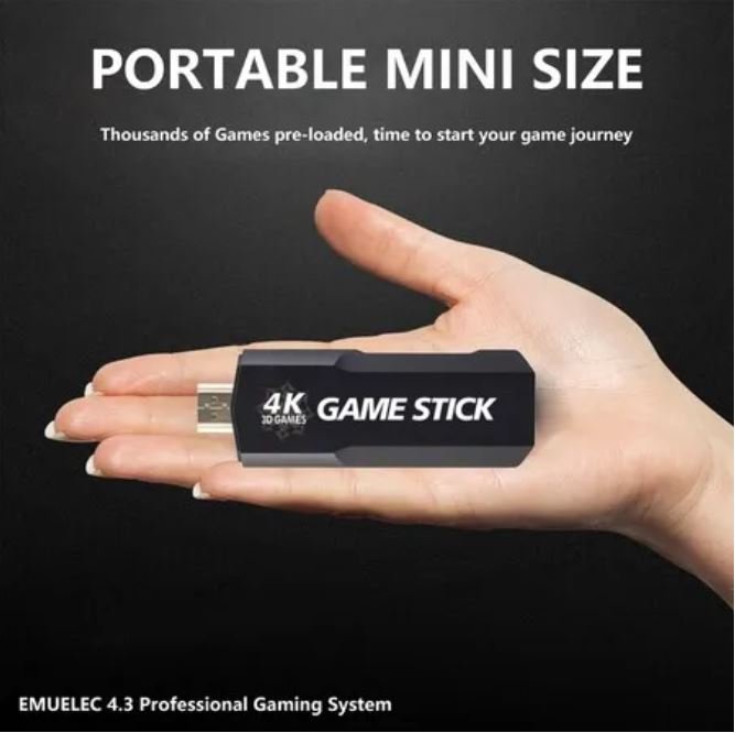 4K Game Stick 128G 40000 Games Retro Game Console HD Video Game Console Wireless Controller For PSP PS1 - Office Catch