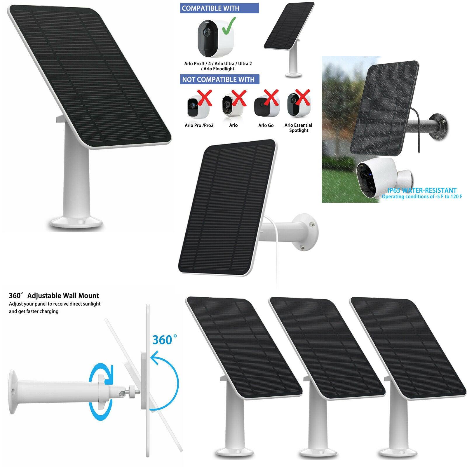 4W Solar Panel for Arlo Ultra / Ultra 2 / Pro 3 / Pro 4 / Floodlight / Go 2 Battery Recharging - Office Catch