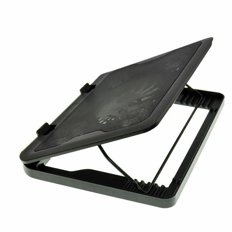 5 Fans LED USB Adjustable Height Stand Pad Cooler For Laptop Notebook 7"-17" - Office Catch