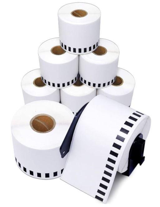 5 Roll | BROTHER Compatible Labels 62mm x 30.48m Continuous Roll [DK22205] Boxed without Cartridge Holder - Office Catch