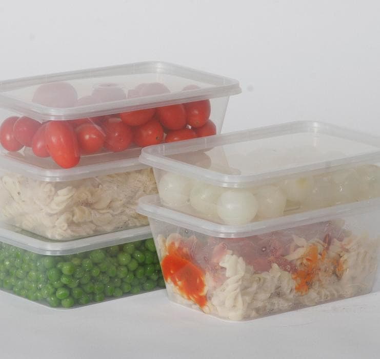 500ml (Small)| 50Pcs Take Away Containers & Lids Disposable | Plastic Food Storage - Office Catch