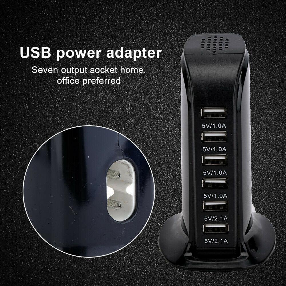 6 Port Charging Station USB Desktop AU New Charger Rapid Tower Power Adapter AU - Office Catch