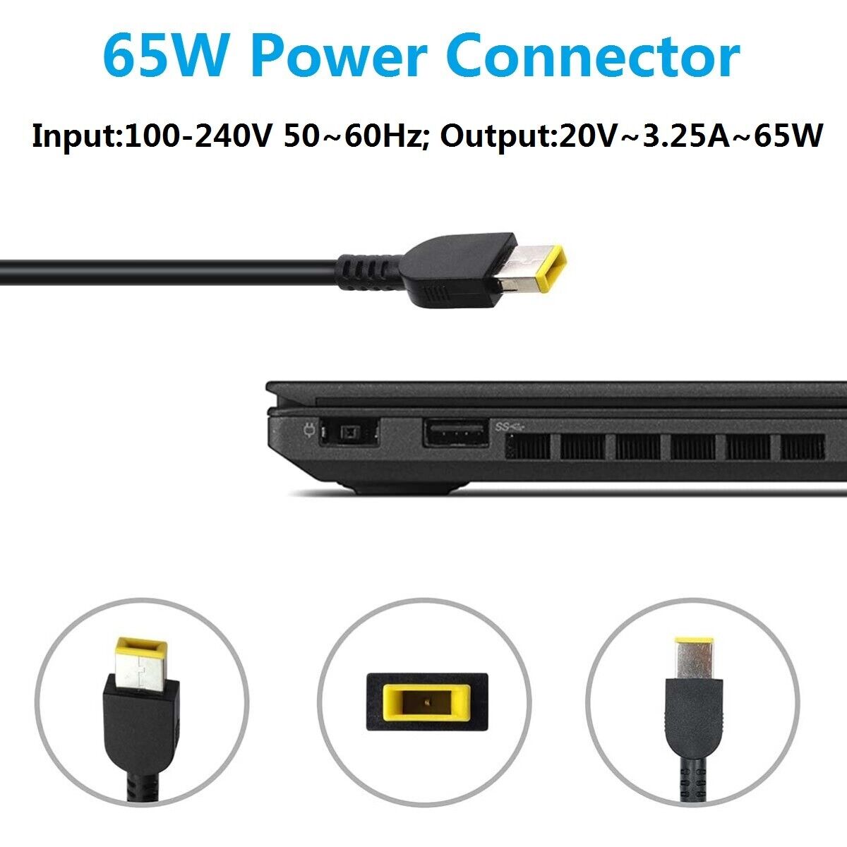 65W Laptop Adapter Charger Power For Lenovo Thinkpad Carbon Chromebook Yoga AU - Office Catch