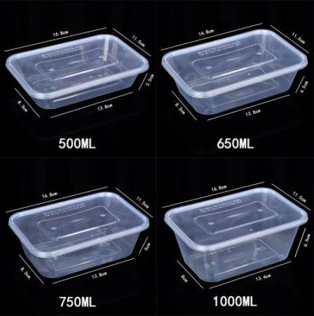 750ml (Large) | 600 Pcs Take Away Containers & Lids Disposable | Plastic Food Storage - Office Catch