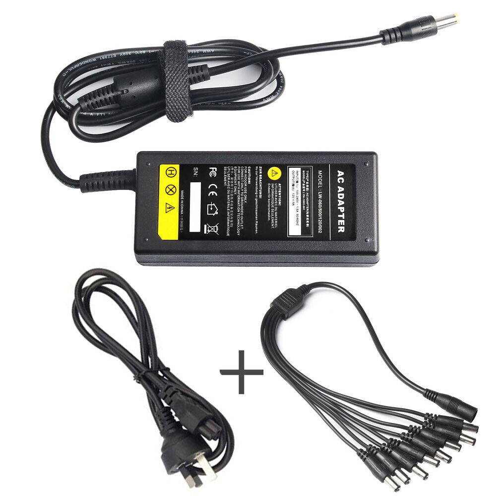 8 Split Power Supply Cord For CCTV Security Camera DVR Swann Lorex Defender AU - Office Catch