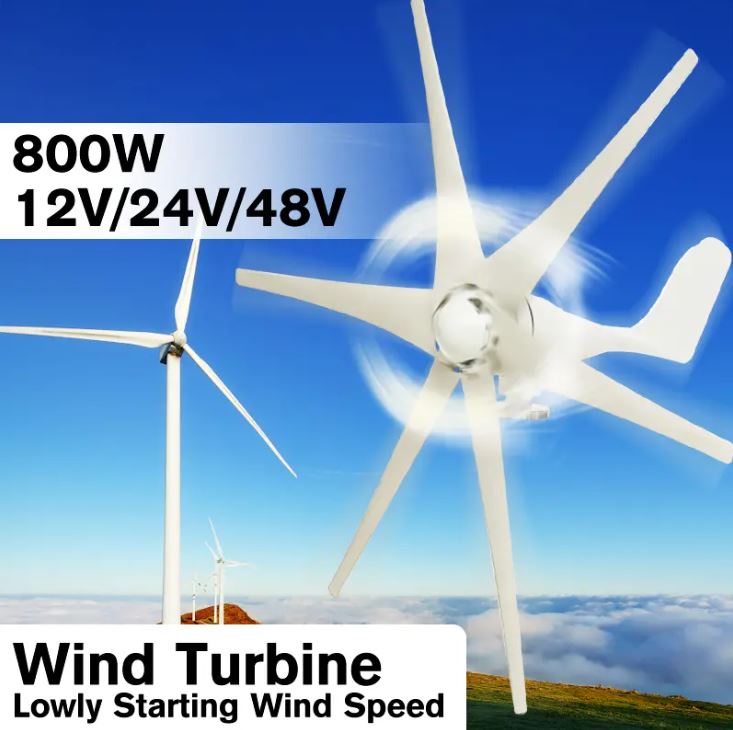 800W 48V Windmill Turbines Generator Small 6 Blade Wind Industrial Equipment - Office Catch
