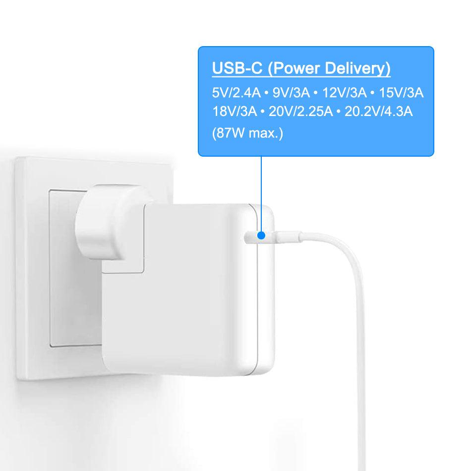87W USB-PD (Type-C) Power Adapter Charger (1.8m) Cable for Phone / Tablet / Laptop - Office Catch