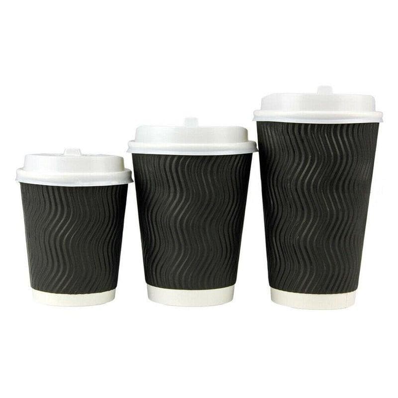 8oz (Small) 100pcs Triple Wall Coffee Cups Disposable 8oz Bulk Takeaway - Office Catch