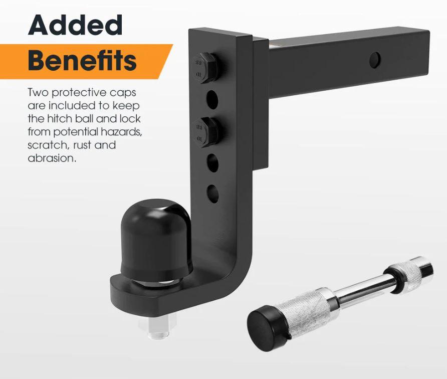 Adjustable Towbar Ball Mount 2" Hitch Towing Trailer Camper Bike Rack 4WD - Office Catch