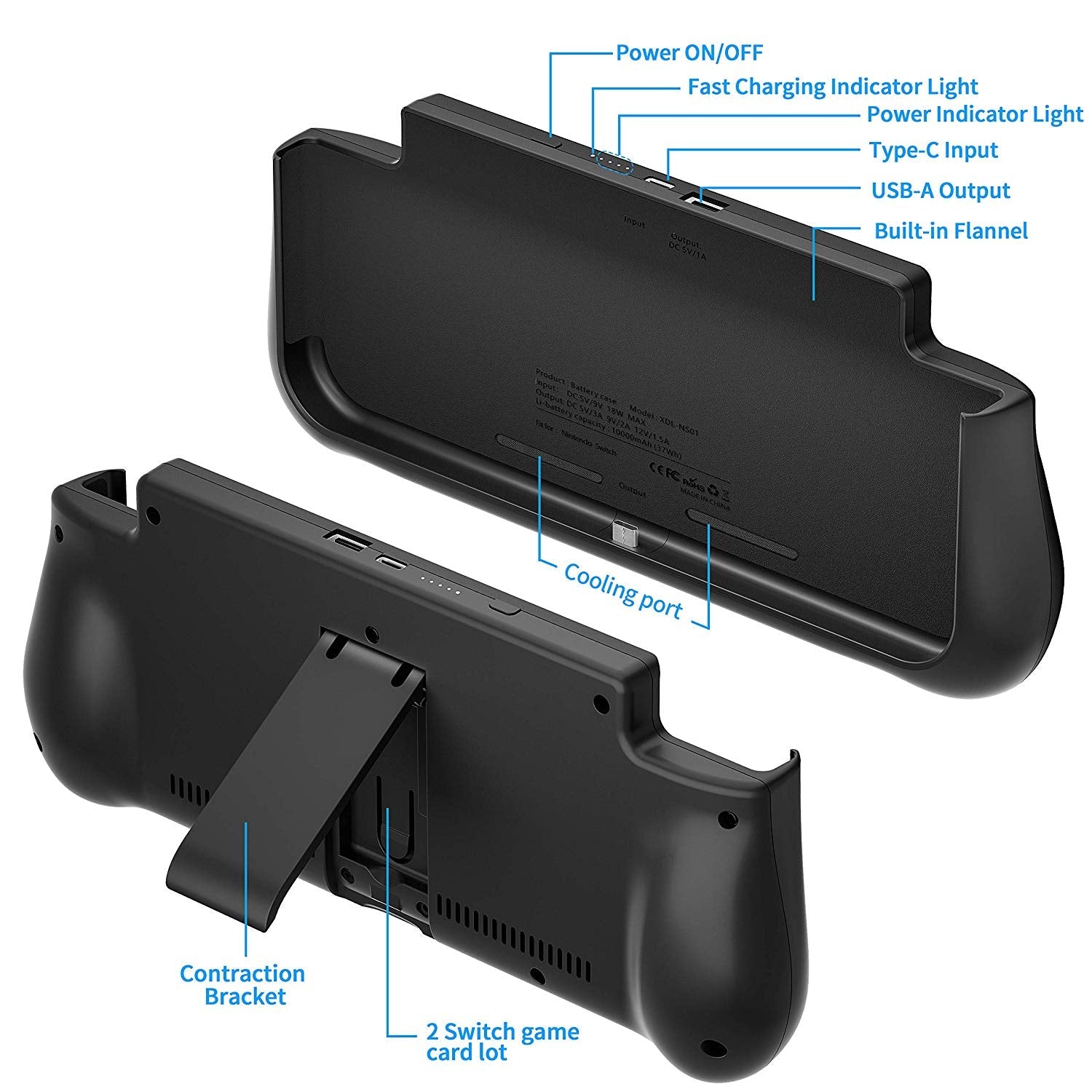 Battery Charger Case for Switch Console Backup Holder Power Bank Accessories - Office Catch