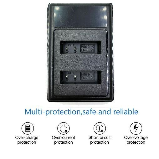 Battery + Twin Charger For Nikon Coolpix Camera | EN-EL23 - Office Catch