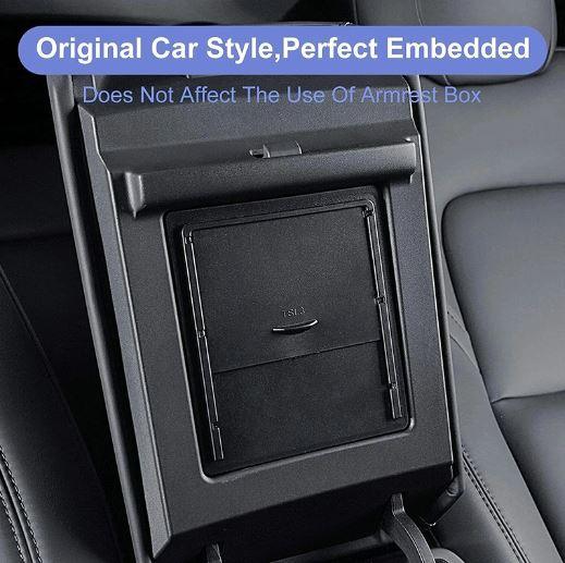Car Center Console Armrest Storage Box Organizer Tray For Tesla Model 3 - Office Catch