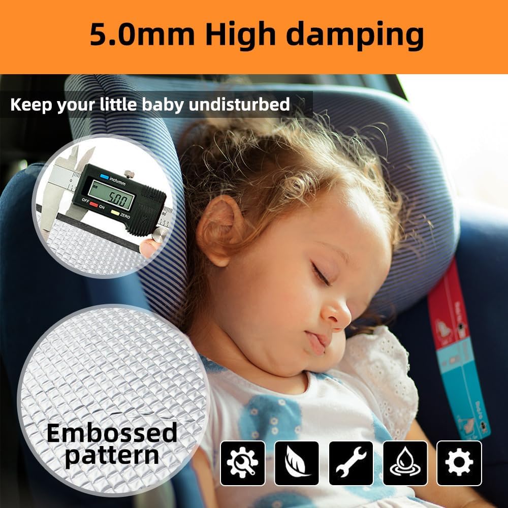 Car Insulation Mat Heat Shield Noise Adhesive Foam | 1Mx5M - Office Catch