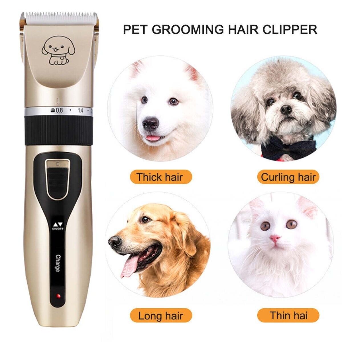 Cat Dog Pet Clippers Hair Electric Clipper Grooming Trimmer Shaver Cordless Set - Office Catch