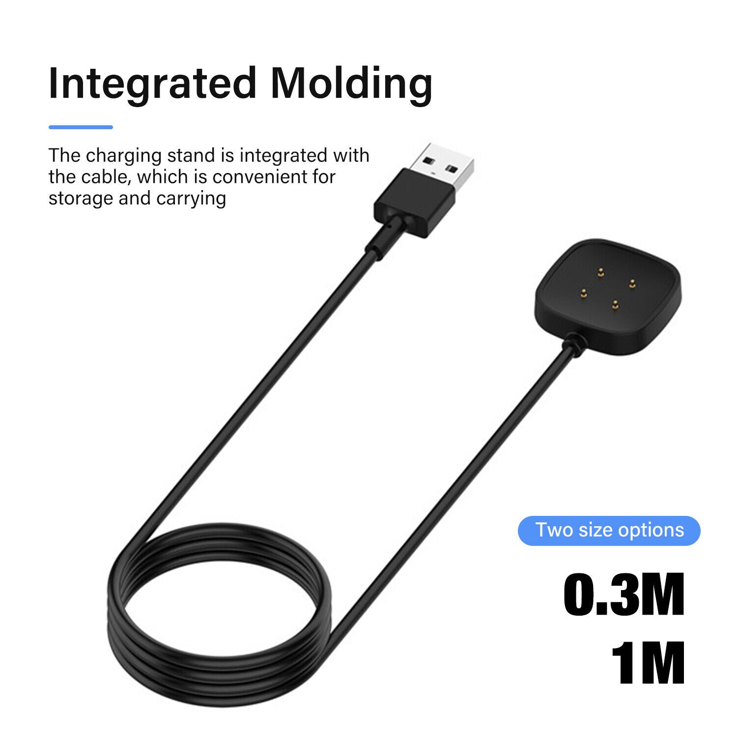 Charger Cable For Fitbit Versa 3/sense Smart Watch USB Charging Cord Dock Cradle - Office Catch