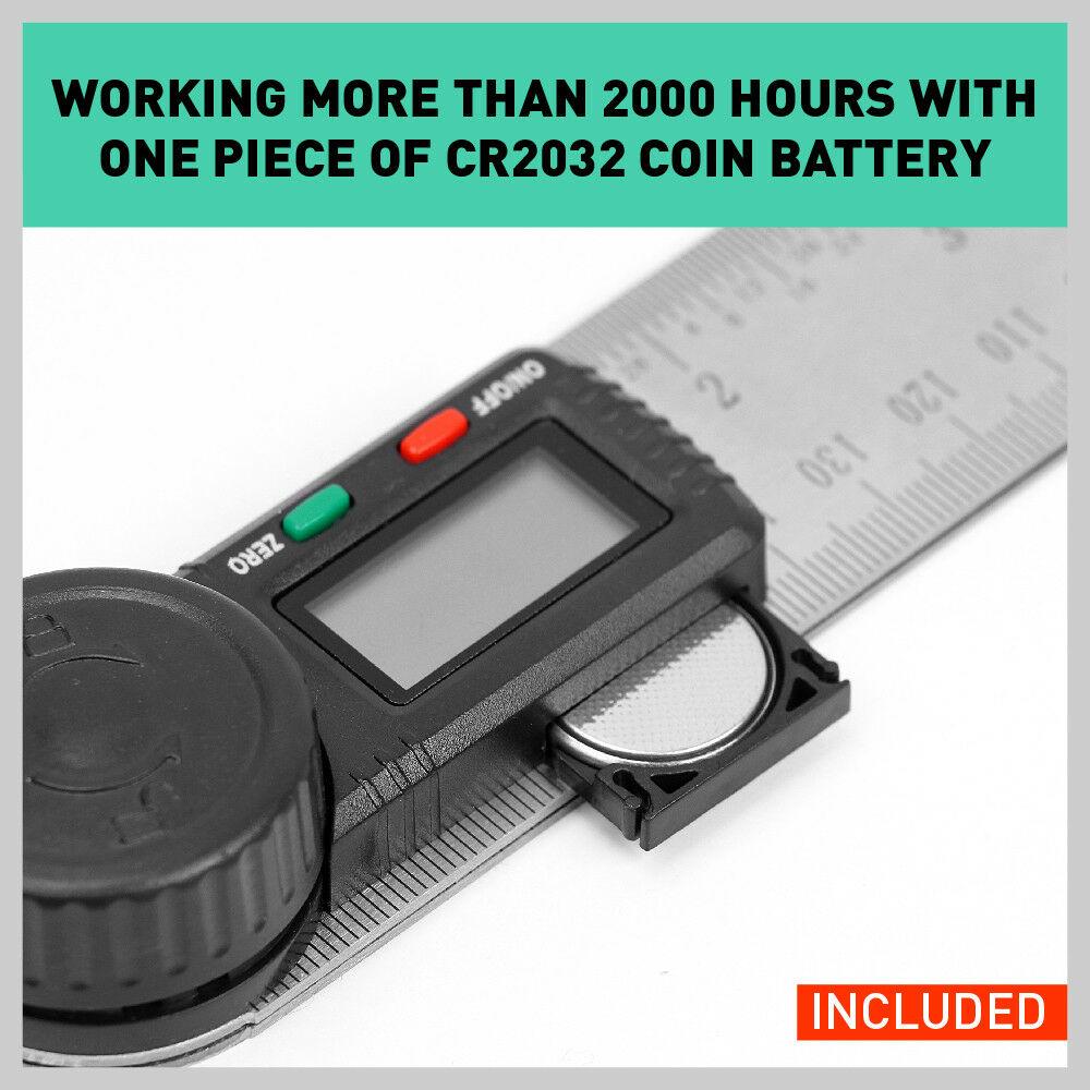 Digital Angle Finder 200 mm Ruler Protractor Measure Meter Stainless Steel | 0-360° - Office Catch