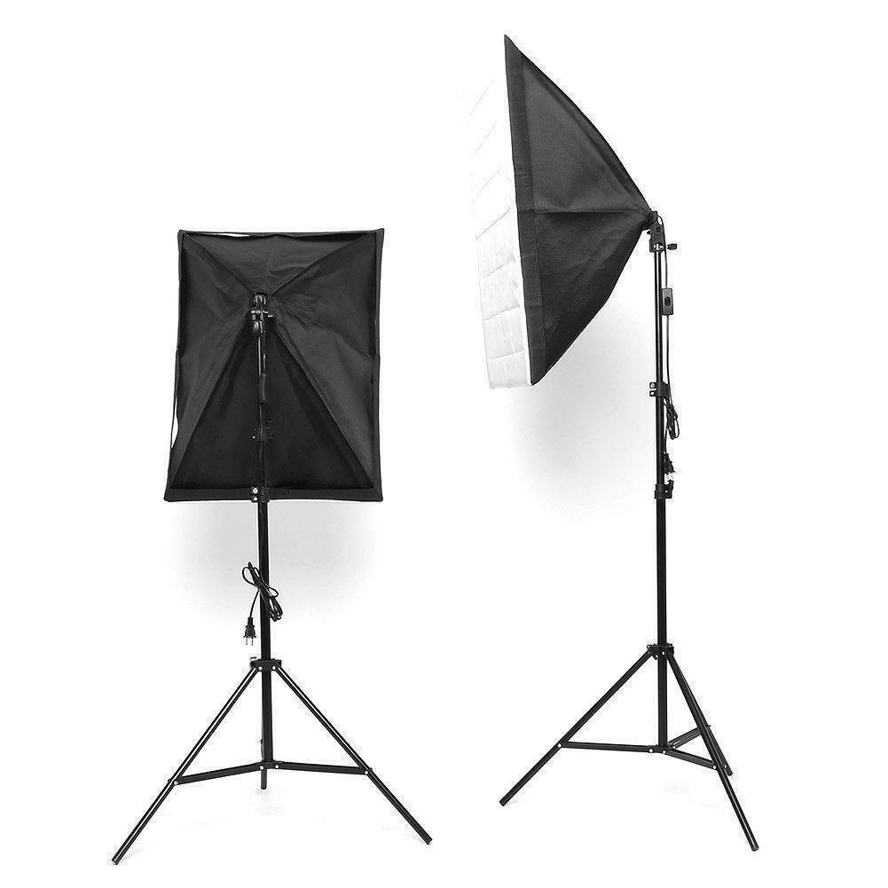 Double Rectangle Softbox 2 x 135W Bulb Continuous Lighting Kit - Office Catch