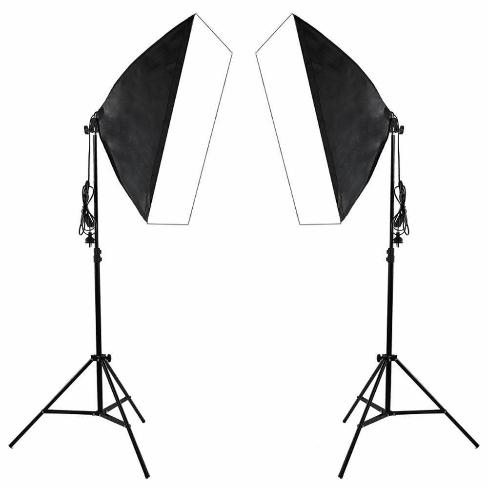 Double Rectangle Softbox 2 x 135W Bulb Continuous Lighting Kit - Office Catch