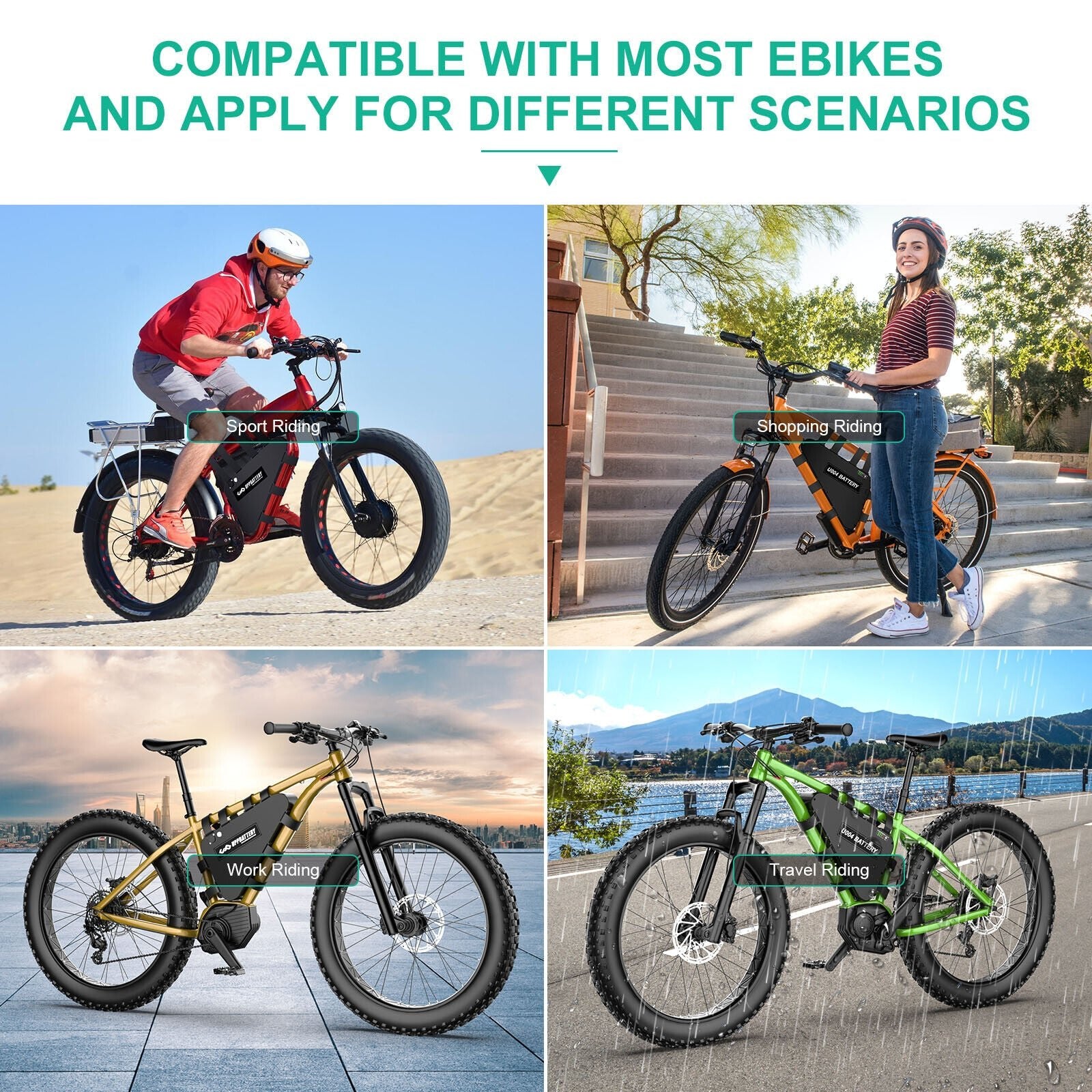 Ebike Battery 48V 20Ah Lithium Triangle Battery Pack for 200~2000W Motor - Office Catch