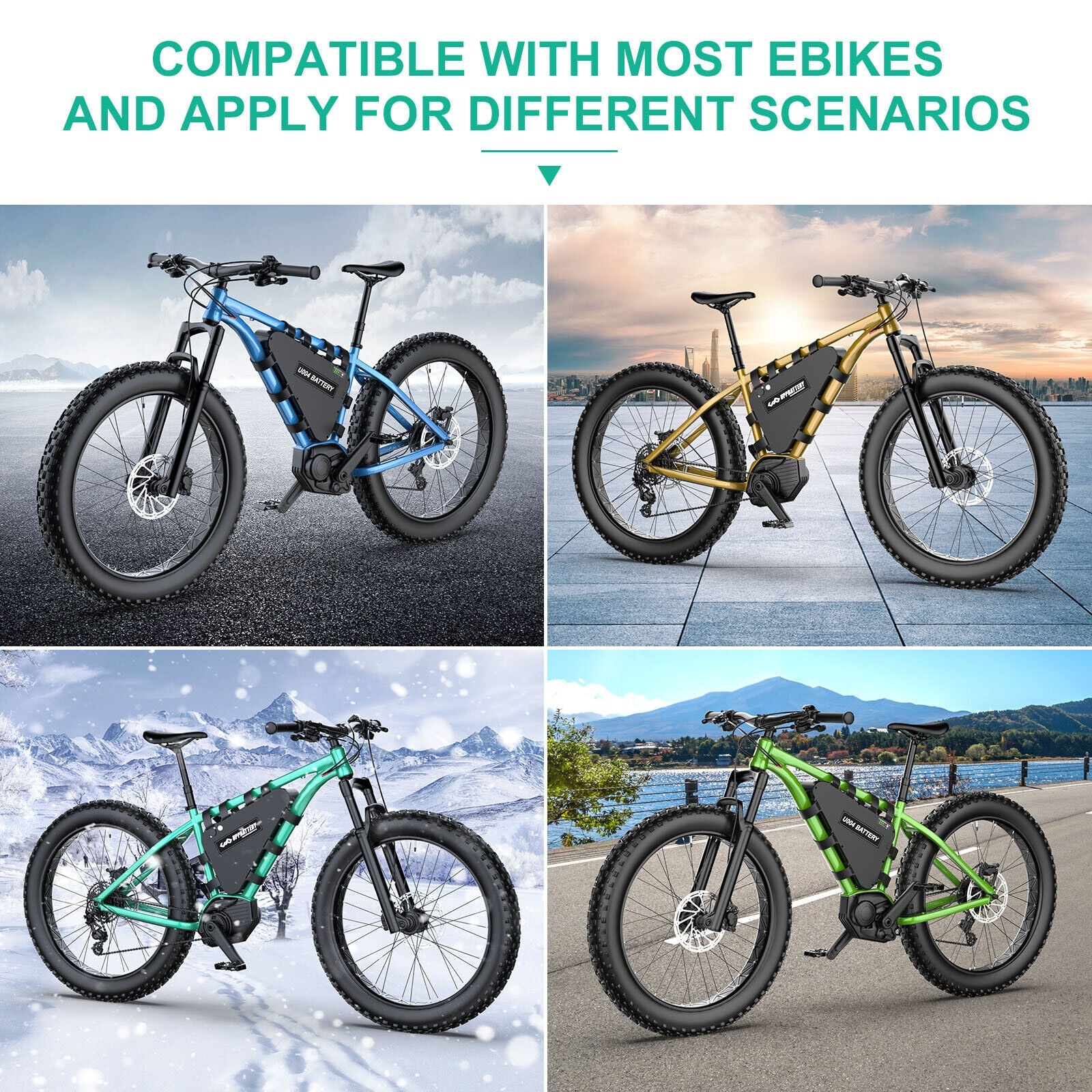 Ebike Battery 52V 20Ah Lithium Triangle Battery Pack for 200~1500W Motor - Office Catch