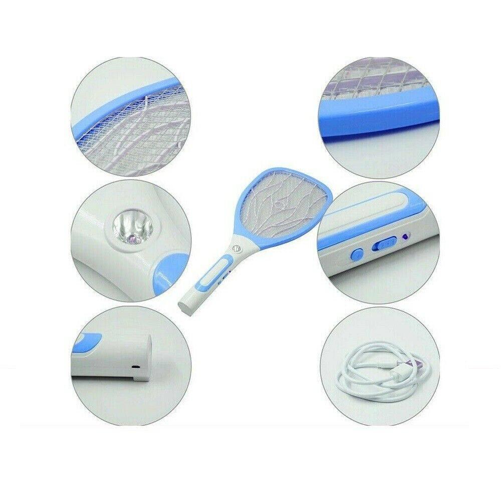 Electronic Zapper Racket Mosquito Bug Insect And Fly Swatter Killer With USB Charge LED (GREEN) - Office Catch