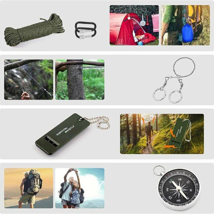 Emergency Survival Equipment Kit Sports Tactical Hiking Camping - Office Catch