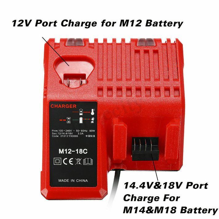 For Milwaukee M18 12V-18V Multi Voltage Rapid Battery Charger Dual M12-18C - Office Catch