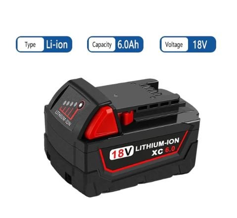 For Milwaukee M18 18V Battery Replacement 6.0Ah Li-ion Battery - Office Catch