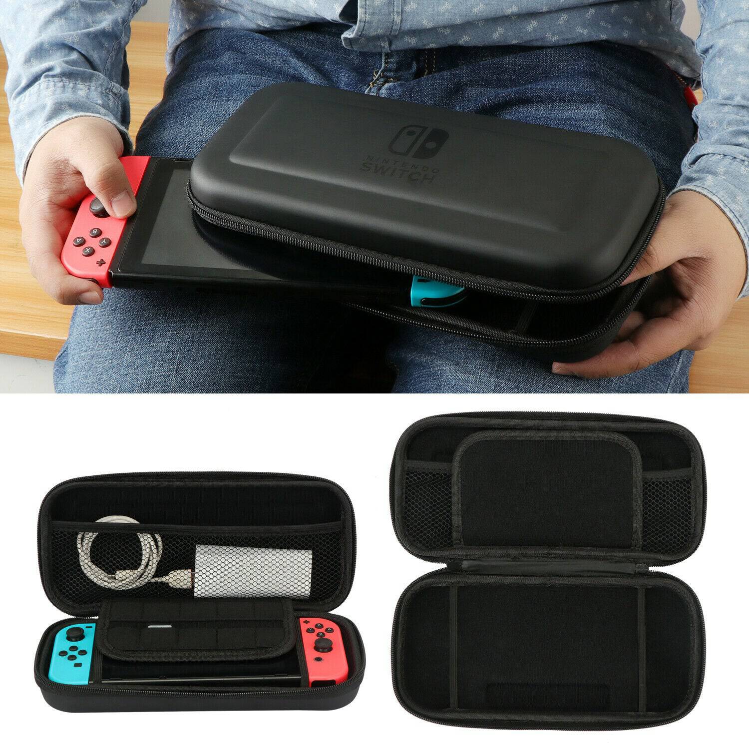For Nintendo Switch Travel Carry Case EVA Bag+Cover+Screen Protector+Accessories - Office Catch