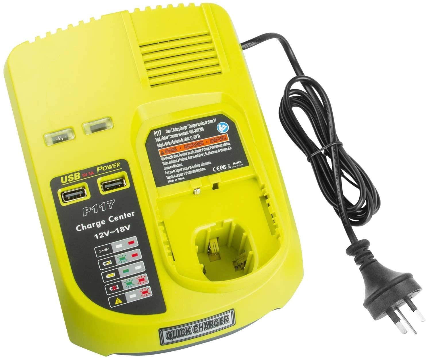 For Ryobi 12V 18V P117 Power Charger One+ Plus Li-ion Ni-MH & Ni-Cd Battery - Office Catch