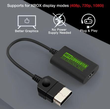 For Xbox to HDMI-Compatible Adapter Converter HD Link Cable for Xbox Original Game Console to TV 1080i 720p 480p 480i Cord Wire - Office Catch