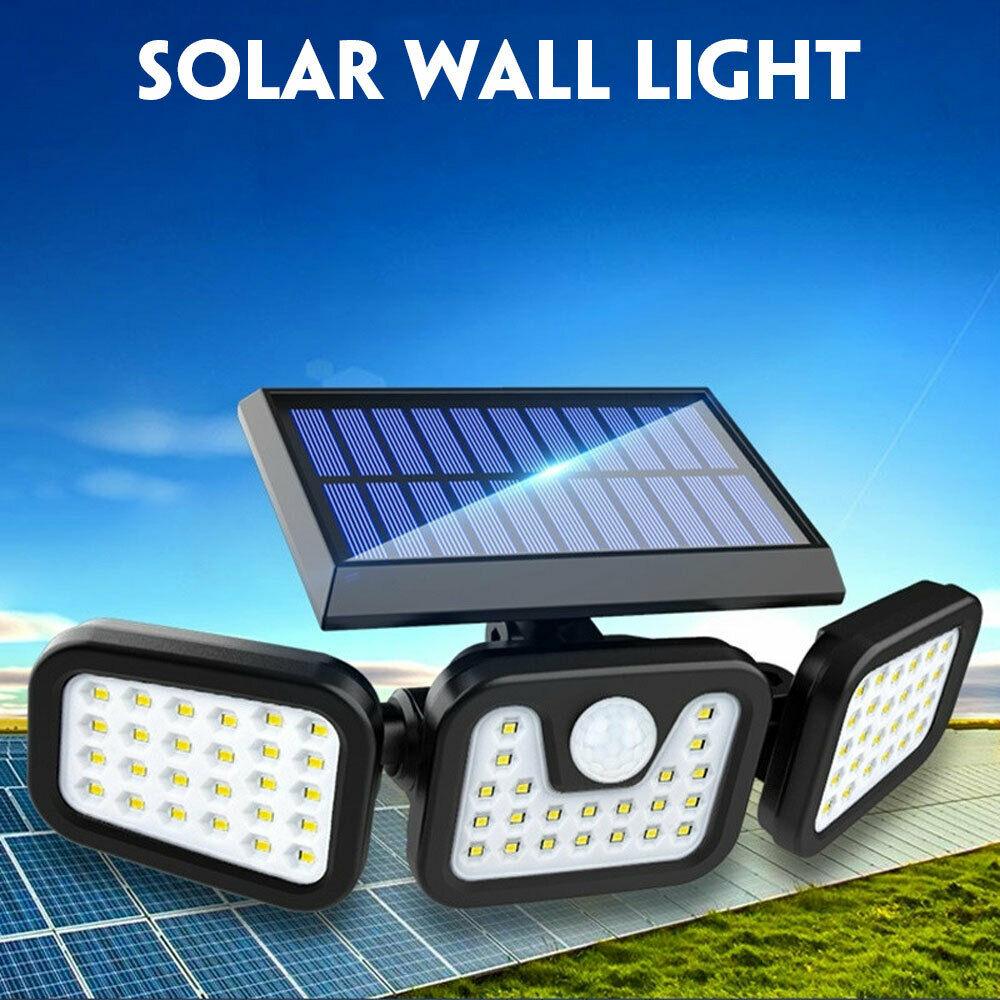 Garden Solar Lights Outdoor 3 Head 74 LED Motion Sensor - Office Catch