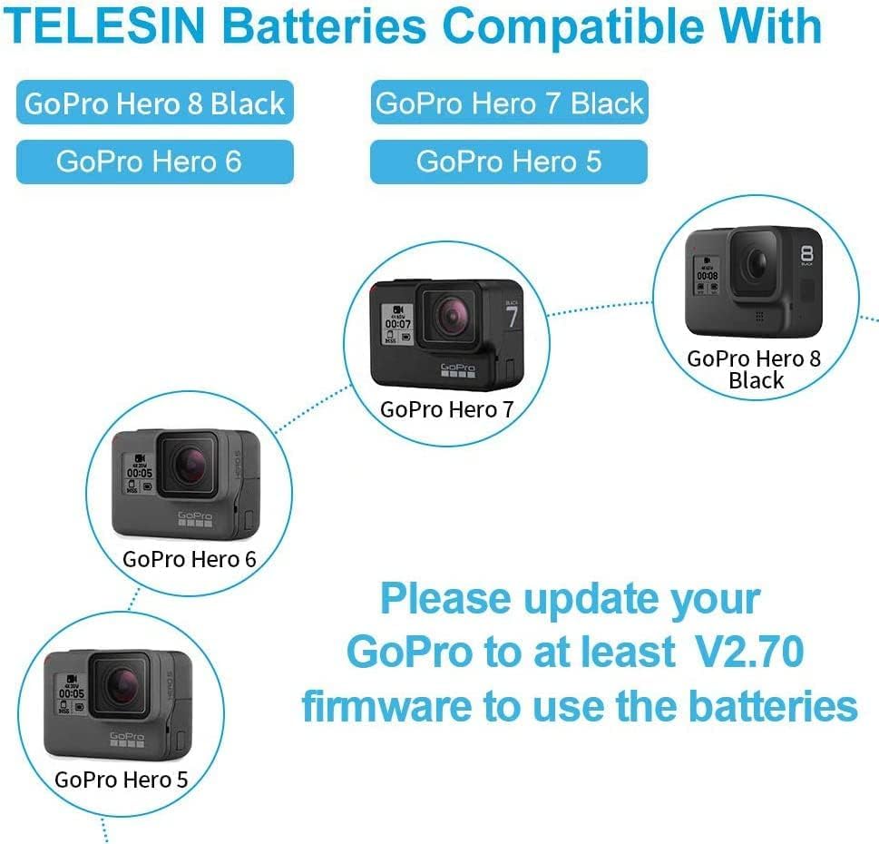 GoPro Battery Triple Charger for Go Pro Hero7/ 6 /hero5 Black - Office Catch