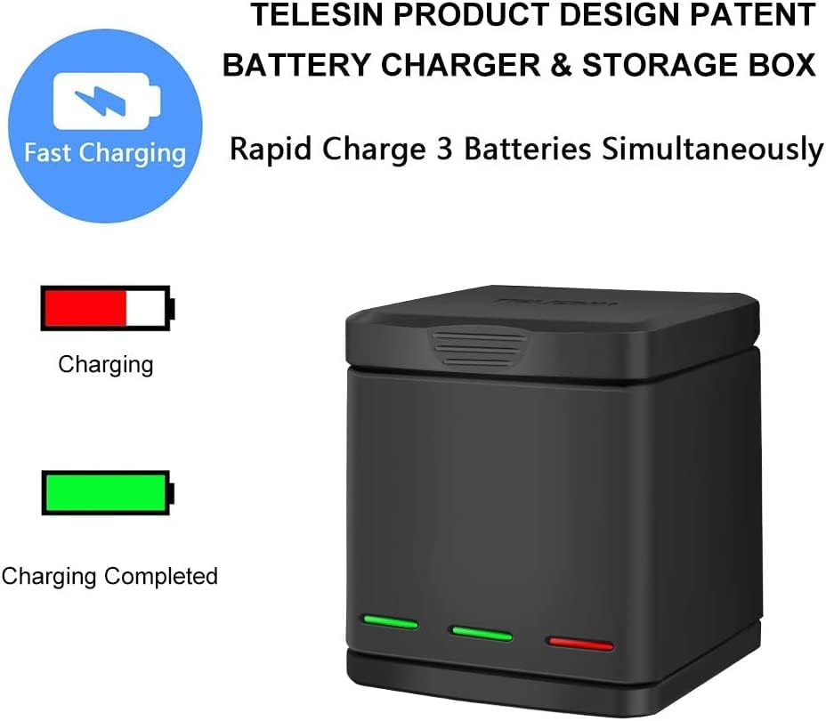 GoPro Battery Triple Charger for Go Pro Hero7/ 6 /hero5 Black - Office Catch