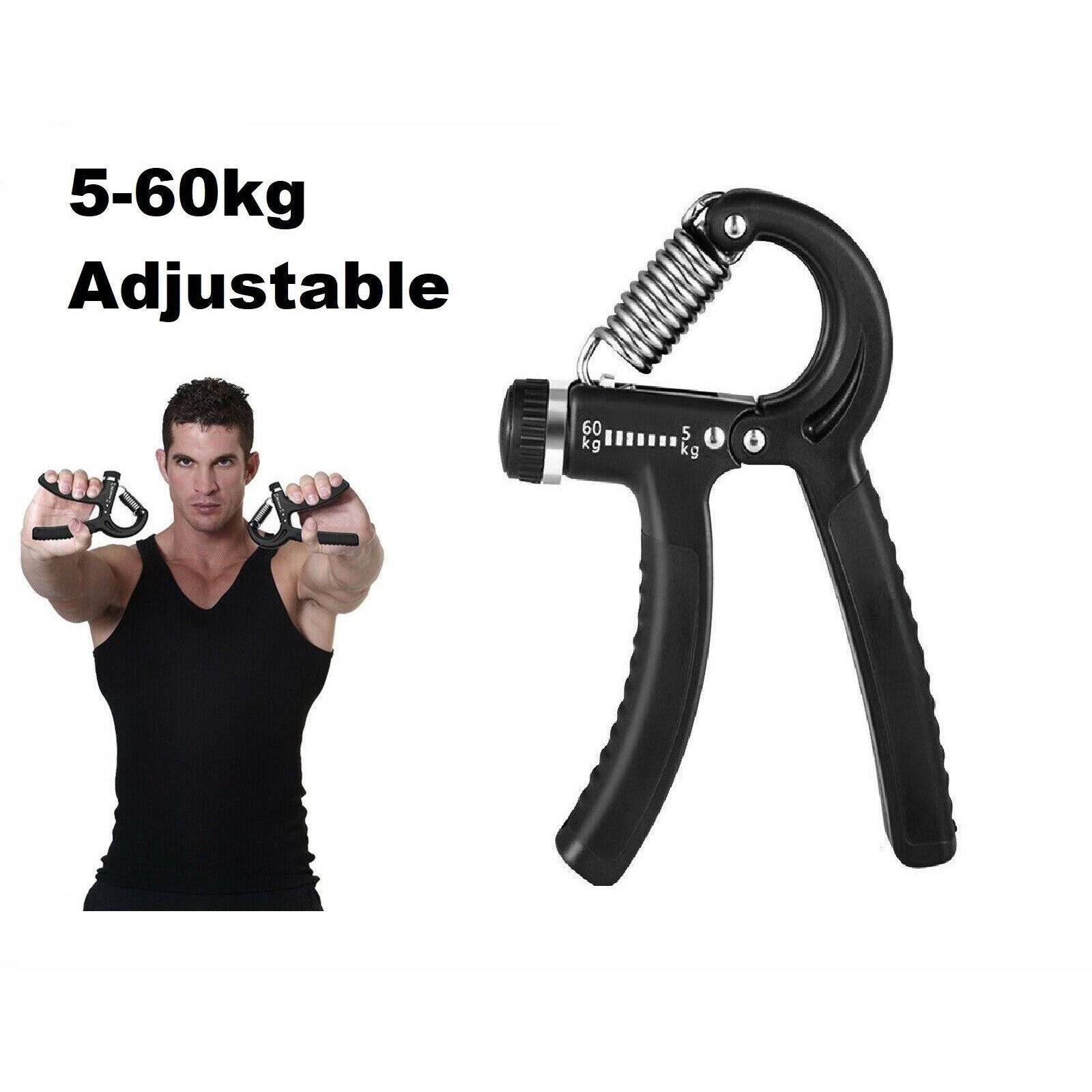 Hand Grip Strength Power Trainer Gripper Strengthener Adjustable Gym Exerciser 5-60Kg - Office Catch