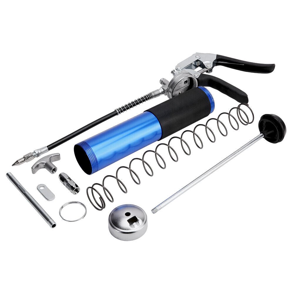 Heavy Duty Grease Gun Hand Pressure Pistol Grip 6000PSI Dual Flow with Flex Hose - Office Catch