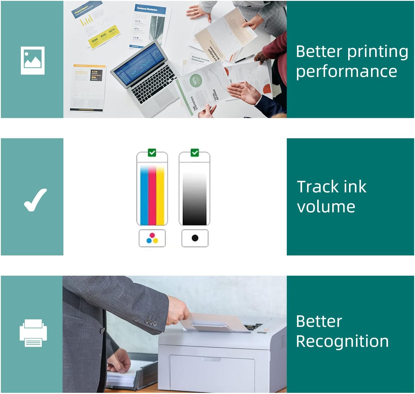 HP 65 XL TriColor Ink Cartridges - Two-Pack, Compatible with Deskjet 2620, 3720, 3723, 3724, and ENVY 5030 - Office Catch