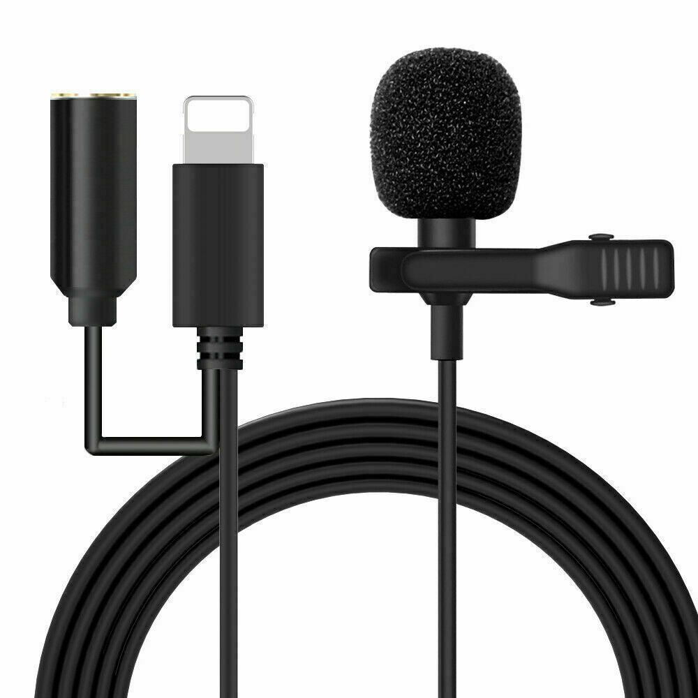 Lapel Lavalier Microphone For iPhone 12 XS XR 11 Pro Youtube Video Recording Mic - Office Catch