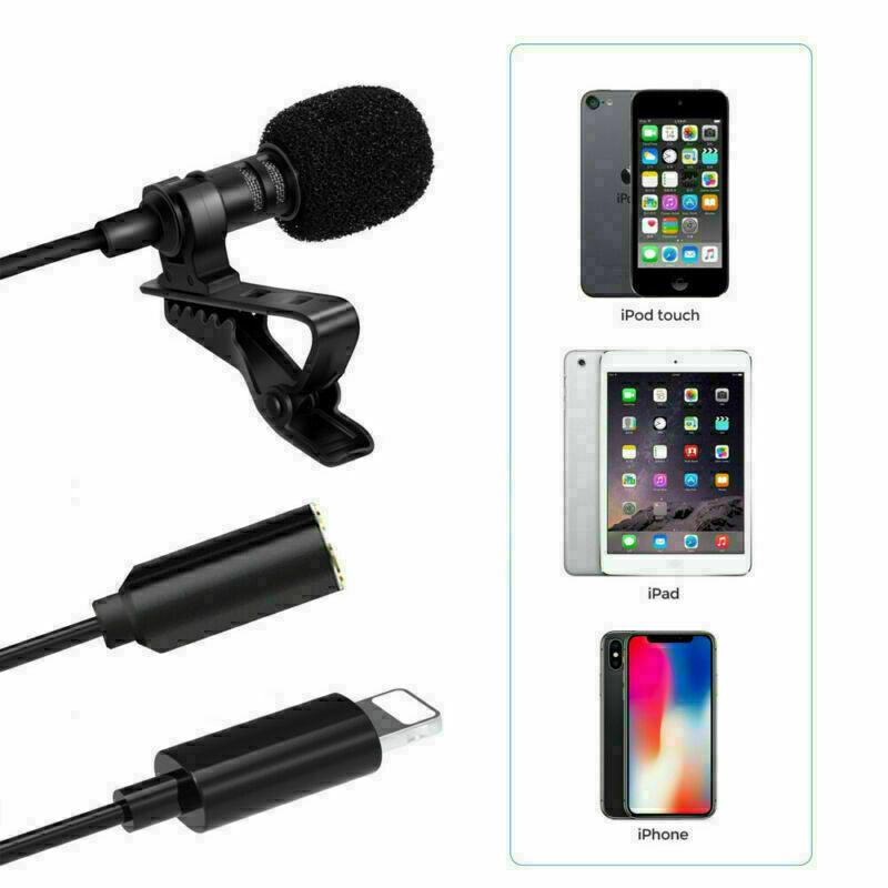 Lapel Lavalier Microphone For iPhone 12 XS XR 11 Pro Youtube Video Recording Mic - Office Catch